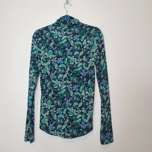 Isabel Marant Étoile Jewel Green Floral Turtleneck Blouse | Women’s Size 4 Light - Picture 10 of 11